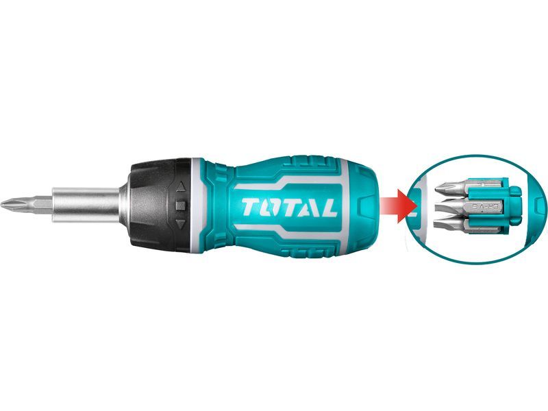 Total Tornavida 8'i 1 arada, cırcırlı Total Tornavida 8'i 1 arada, cırcırlı