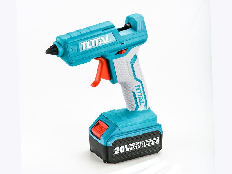 Total AKU 20V Li-Ion sıcak tutkal tabancası, 11,2 mm, akü ve şarj cihazı olmadan Total AKU 20V Li-Ion sıcak tutkal tabancası, 11,2 mm, akü ve şarj cihazı olmadan