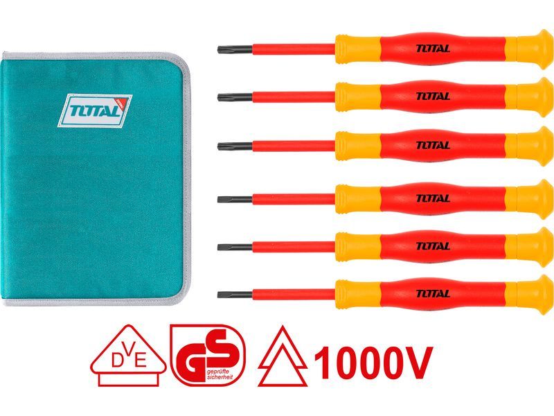 Elektrikçi tornavidası, 6'lı set, endüstriyel, S2 Elektrikçi tornavidası, 6'lı set, endüstriyel, S2